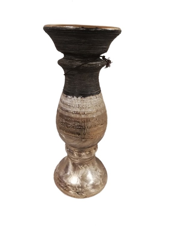 Svícen keramika 26cm zlatý/jako dřevo - Dekorace a domácnost Dekorace Ostatní